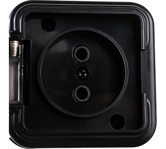Изображение товара 1-местная розетка STEKKER без заземления PST16-20-44 RA 16-201-Ч, пластик АВС, 16А, IP44, черный 39692