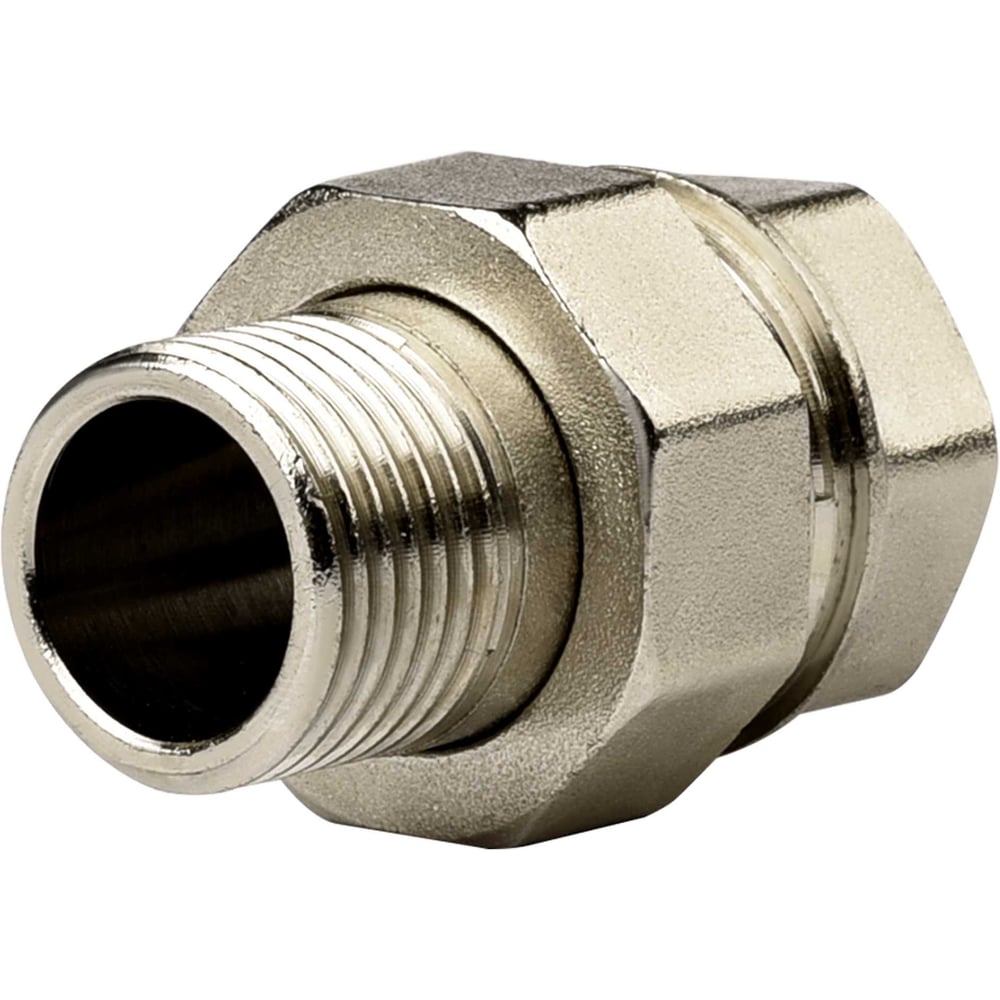 Изображение товара Соединение разъемное прямое американка 1/2" латунь никель ДМЗ