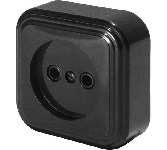 Изображение товара 1-местная розетка STEKKER с заземлением PST16-20-20 RA 16-131-Ч, пластик АВС, 16А, IP20, черный 39688