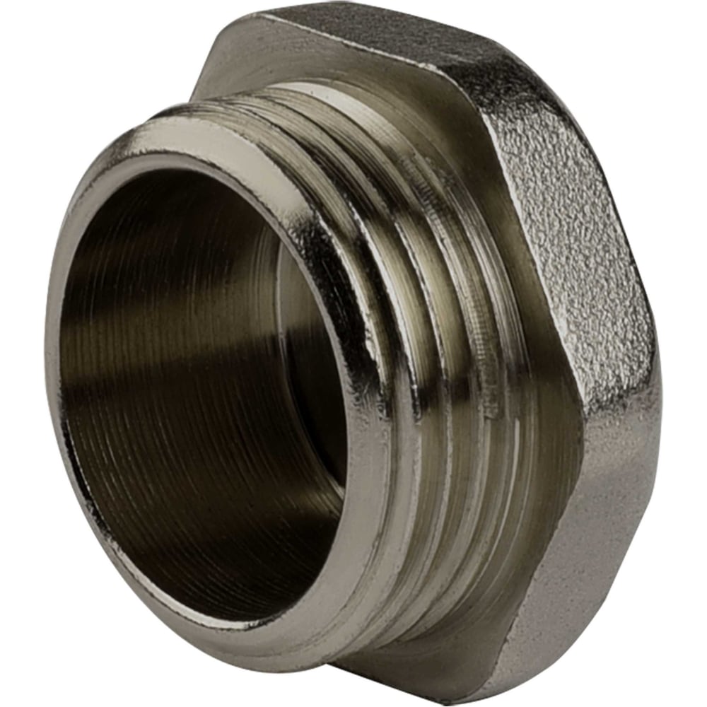 Изображение товара Пробка латунная DN25 1 дюйм никель 2 шт профессиональная для систем водоснабжения