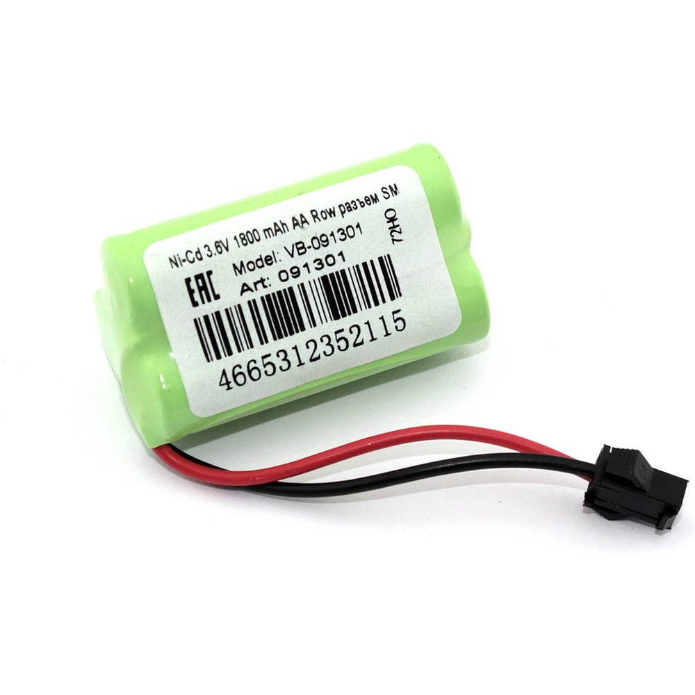 Изображение товара Аккумулятор AMPERIN Ni-Cd 3.6V 1800 mAh AA Row с разъемом SM