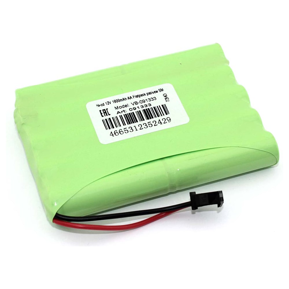 Изображение товара Аккумулятор Ni-Cd 12V 1800mAh AA Flatpack с разъемом SM AMPERIN