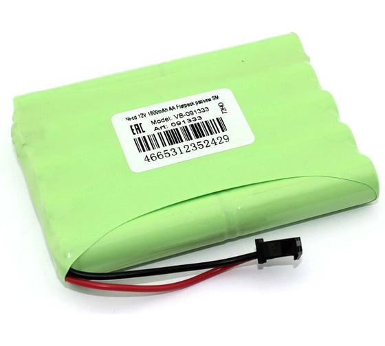 Изображение товара Аккумулятор AMPERIN Ni-cd 12V 1800mAh AA Flatpack разъем SM 091333