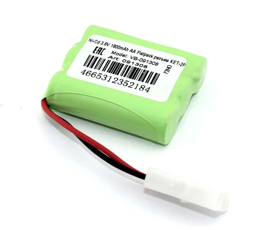Изображение товара Аккумулятор AMPERIN Ni-Cd 3.6V 1800mAh AA Flatpack разъем KET-2P 091308