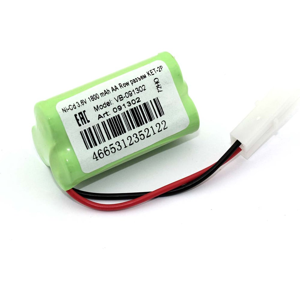Изображение товара Аккумулятор AMPERIN Ni-Cd 3.6V 1800 mAh AA Row разъем KET-2P 091302