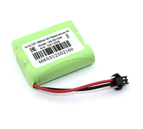 Изображение товара Аккумулятор AMPERIN Ni-Cd 3.6V 1800mah AA Flatpack разъем SM 091306