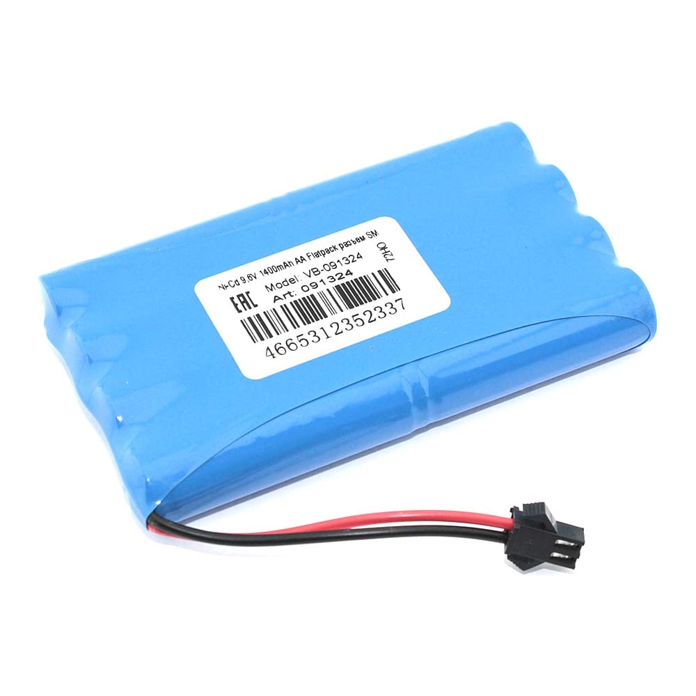 Изображение товара Аккумулятор Ni-Cd 9,6V 1400mAh AA Flatpack разъем SM