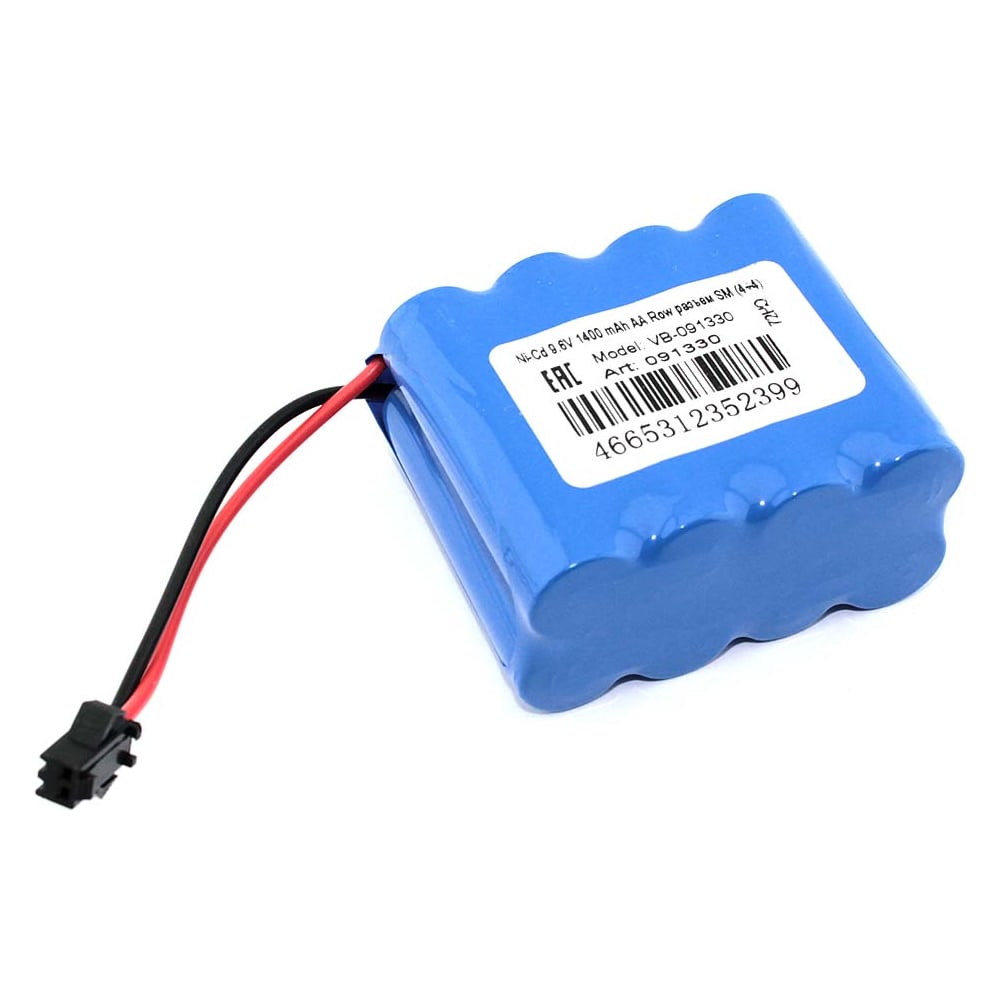 Изображение товара Аккумулятор AMPERIN Ni-Cd 9.6V 1400 мАч AA Row разъем SM