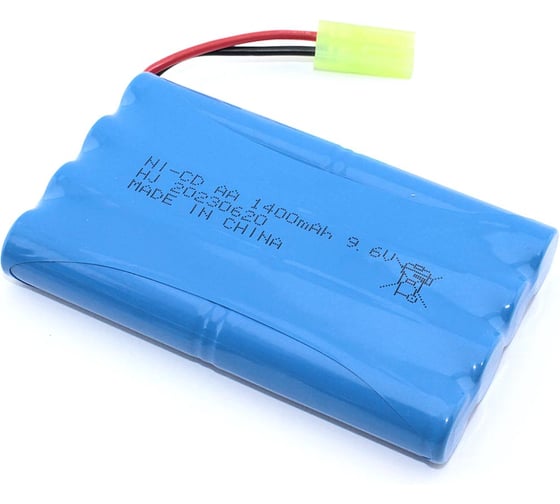 Изображение товара Аккумулятор AMPERIN Ni-Cd 9,6V 1400mAh AA Flatpack разъем Tamiya 096916