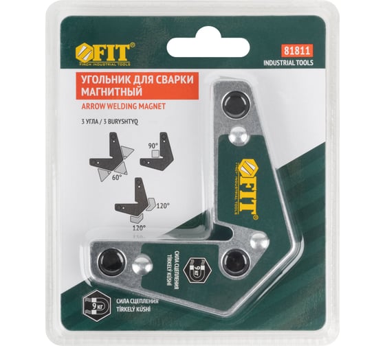 Изображение товара Угольник для сварки магнитный FIT 3 угла, усилие до 9 кг 81811
