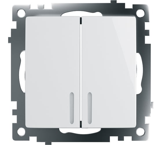 Изображение товара 2-клавишный выключатель STEKKER с индикатором механизм, GLS10-7102-01, 10А, Катрин, белый 39301