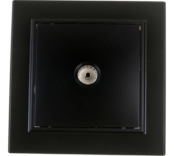 Изображение товара 1-местная телевизионная розетка STEKKER PST10-9008-03, 75 Ом, 5-862МГц, серия Эрна, черный 39476