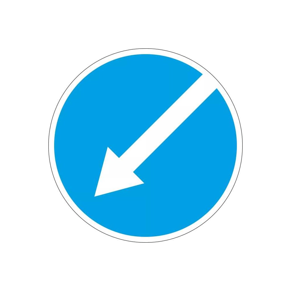 Изображение товара Дорожный знак Конвера-D 4.2.2 Объезд препятствия слева, диаметр 700 мм