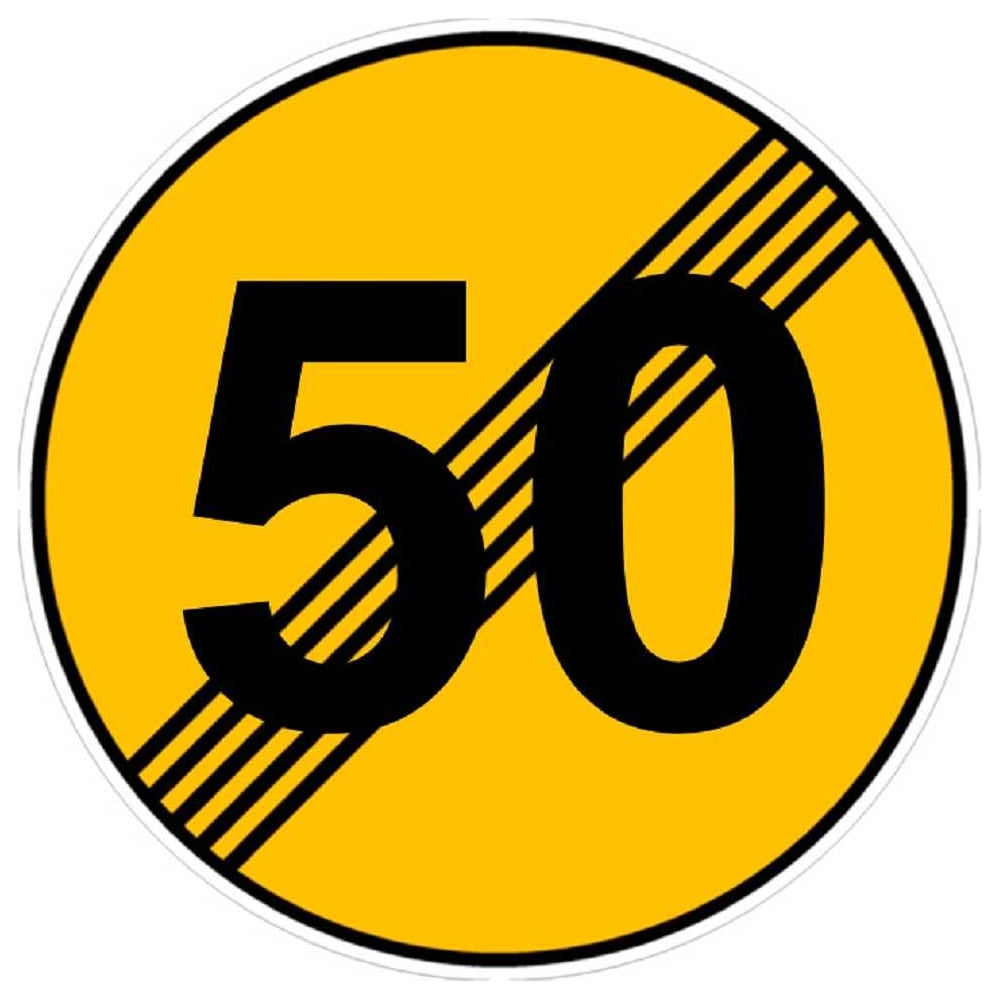 Изображение товара Дорожный знак Конвера-D 3.25 Конец ограничения скорости 50 км/ч, круг, оцинкованная сталь