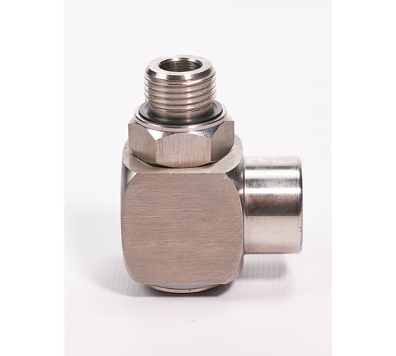 Изображение товара Угловая поворотная муфта ООО ТД Гидромаркет GM 1/2г-1/2ш аналог 26.1320.00, 350 бар, 80 л/мин,160C, GMA-LRC-1/2F-1/2M-350-80lpm