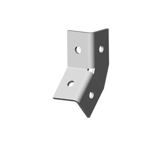 Изображение товара Угол OSTEC 3D 135 град., 4 отверстия, толщ. 4,0 мм, гальван. цинк УС135-3D4-4,0-ЭЦ