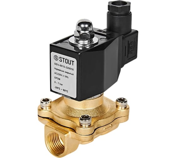 Изображение товара Клапан соленоидный STOUT SSV-0010-220015 электромагнитный, прямого действия RG0093L4S5MPM9
