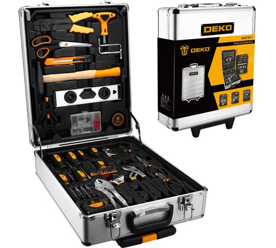 Изображение товара Набор инструментов для дома и авто DEKO в чемодане DKMT187-1 (187 предметов) 083-2008