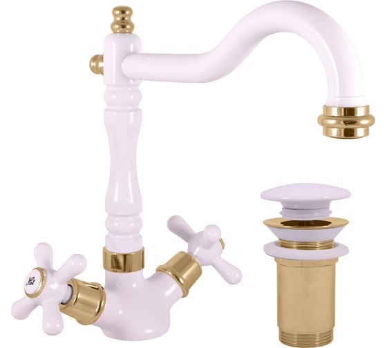 Изображение товара Смеситель для раковины RavSlezak MORAVA RETRO, с донным клапаном, пластик MK121.5/8BZ