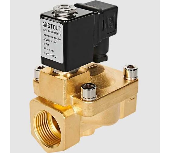 Изображение товара Клапан соленоидный STOUT SSV-0030-220025 электромагнитный, непрямого (пилотного) RG0093L4SDSBD5