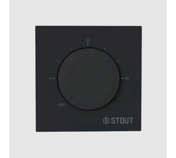 Изображение товара Термостат теплого пола STOUT STE-2001-130220 3А, ON/OFF черный RG0093NF3EPPJB