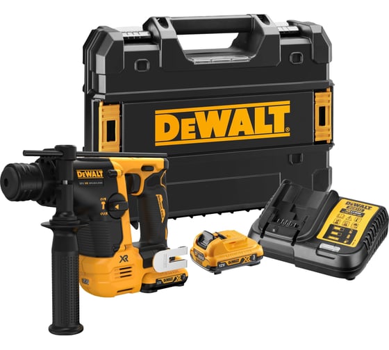 Изображение товара Аккумуляторный перфоратор Dewalt DCH072L2, 12 В, 1.2 Дж, 4280 уд/мин, с 2 АКБ 3 Ач и ЗУ, в кейсе TSTAK DCH072L2-QW
