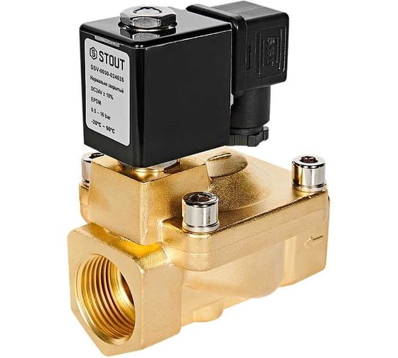 Изображение товара Клапан соленоидный (электромагнитный) STOUT SSV-0030-024025 непрямого (пилотного) действия RG0093L4SEP9UF