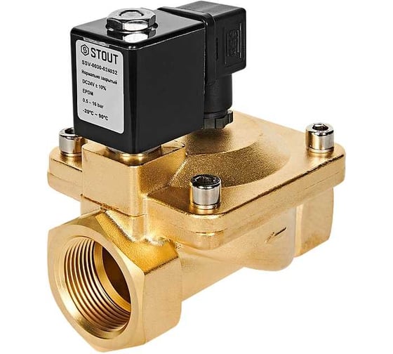 Изображение товара Клапан соленоидный (электромагнитный) STOUT SSV-0030-024032 непрямого (пилотного) действия RG0093L4SEPIEG