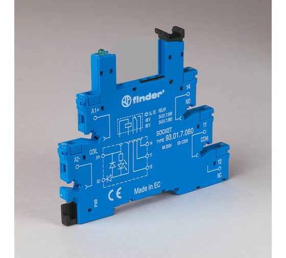 Изображение товара Набор Розетка FINDER 93017024 10шт; с винтовыми клеммами (с зажимной клетью) для реле 34 серии; питание 24В DC; в комплекте пластиковая клипса; опции: LED 93017024V10