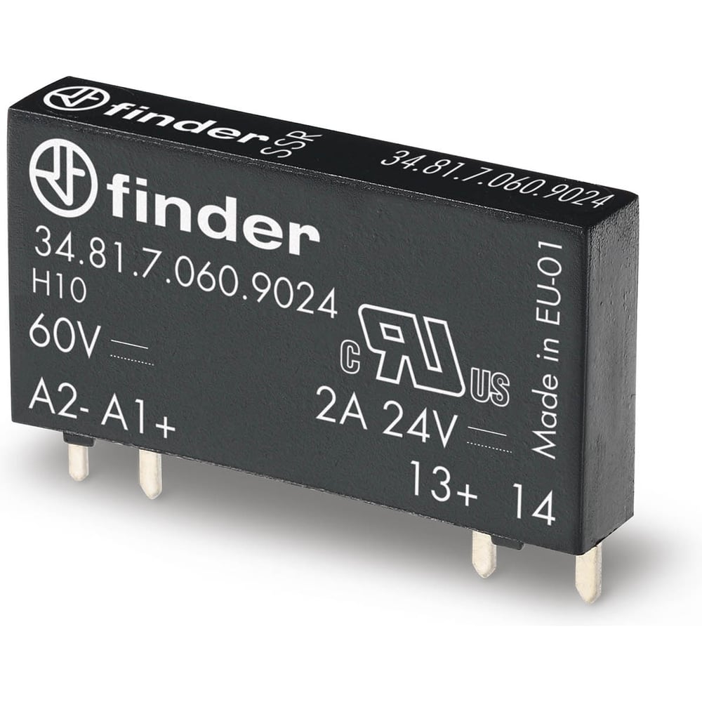 Набор Ультратонкое твердотельное реле FINDER 348170249024 20шт; монтаж на печатную плату; выход 6A(24В DC); вход 24В DC; влагозащита RTIII 348170249024V20