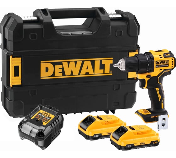 Изображение товара Аккумуляторная дрель-шуруповерт Dewalt DCD708L2T, 18 В, 1650 об/мин, с 2 АКБ 3 Ач и ЗУ, в кейсе TSTAK DCD708L2T-QW