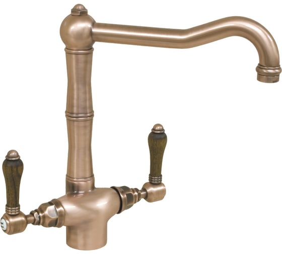 Изображение товара Смеситель для кухни ALVEUS Nicolazzi El Capitan с деревянными ручками (медь) 1406RA79