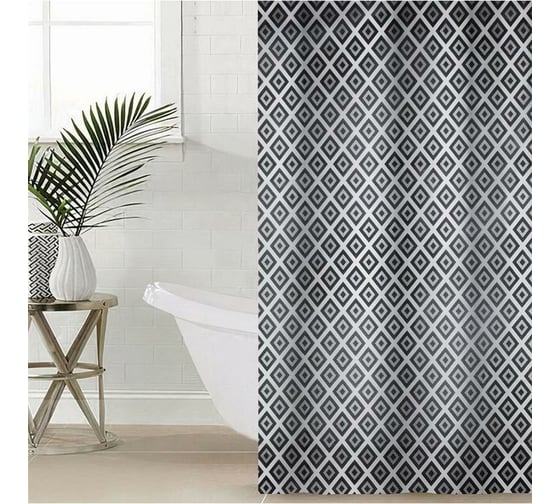Изображение товара Штора для ванной Доляна Ромбы 180х180 см, EVA 5441232