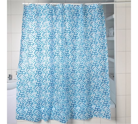 Изображение товара Штора для ванной Доляна Плитка прозрачная, 180х180 см, ПВХ 1546162