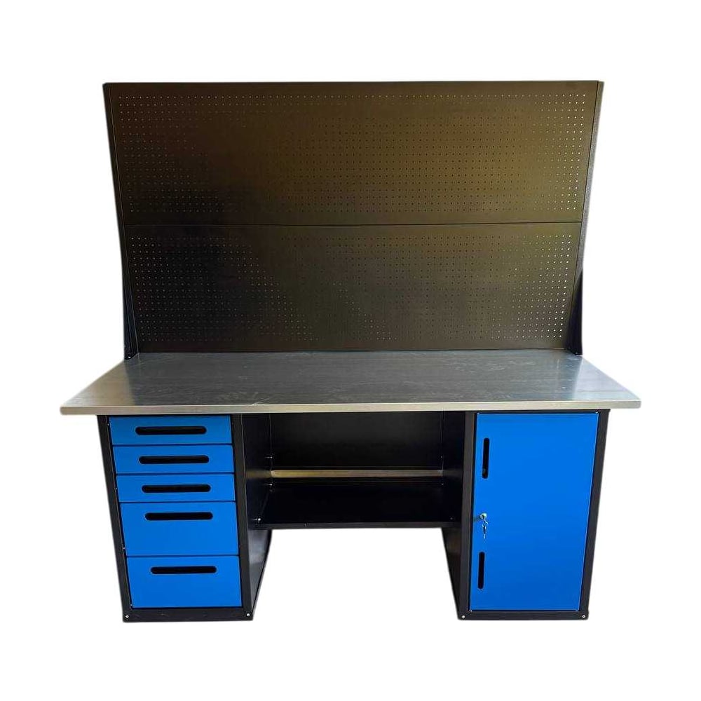 Изображение товара Верстак Great Wolf двухтумбовый 1800x700 мм с ящиками и стеклом GWT-V1800BL5