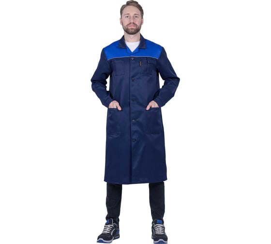 Изображение товара Халат ГК Спецобъединение СТАНДАРТ летний, т/синий-василек (128-132, 158-164) Хал 012/128/158