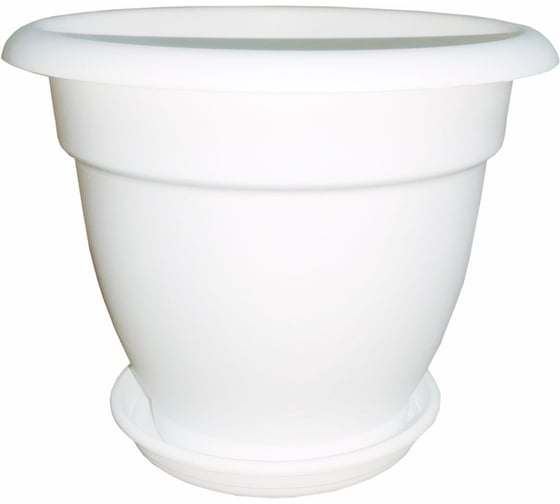 Изображение товара Кашпо с поддоном ООО "ТД "ДИМПЛАСТ" 27 л белый 1 шт 4687206955417