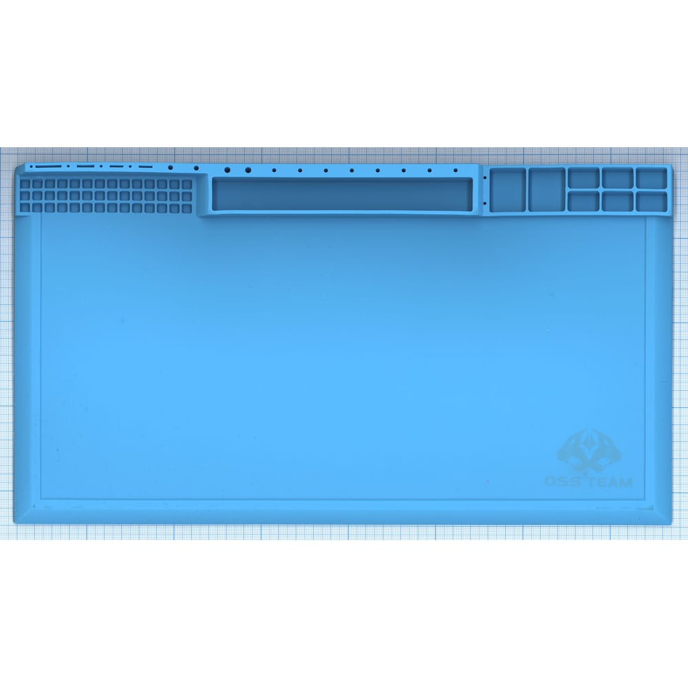 Изображение товара Резиновый коврик AMPERIN для работы с телефонами и планшетами с магнитными ячейками 210x38