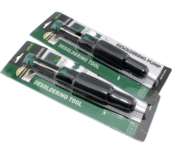 Изображение товара Оловоотсос пластиковый с мягкой ручкой AMPERIN набор 2 шт 111054