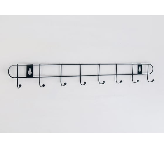 Изображение товара Вешалка Доляна Лайт на 8 крючков 41х5,5х3 см цвет черный 4579280