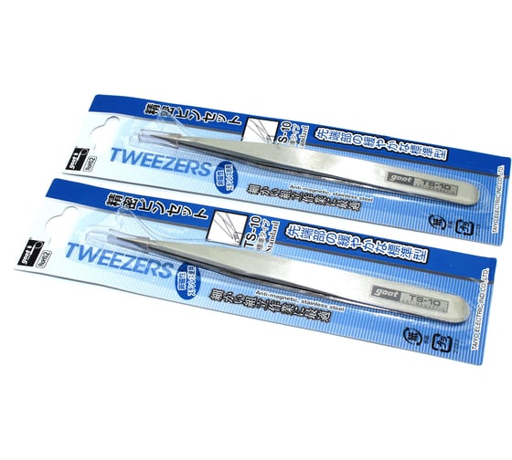 Изображение товара Пинцет Amperin Goot TS-10 прямой 120мм 2 шт 111105