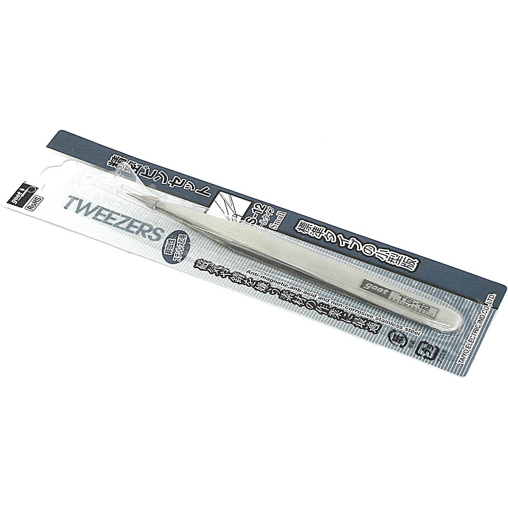 Изображение товара Пинцет Amperin Goot TS-12 прямой 115мм для пайки и монтажа