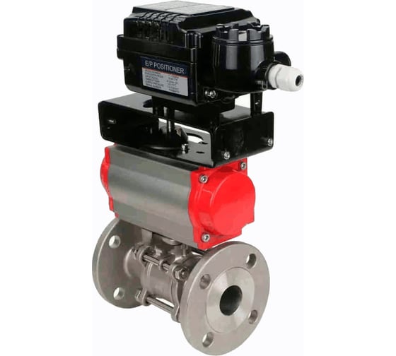 Изображение товара Кран шаровой DN.ru 316-316-FP-F-ISO-H Ду100 Ру25, пневмопривод, пневмопозиционер D160-65911