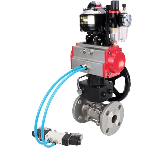 Изображение товара Кран DN.ru 316-316-FP-F-ISO-H Ду100 Ру25, пневмопривод, пневмораспр., БКВ, дублёр, БПВ D160-65824