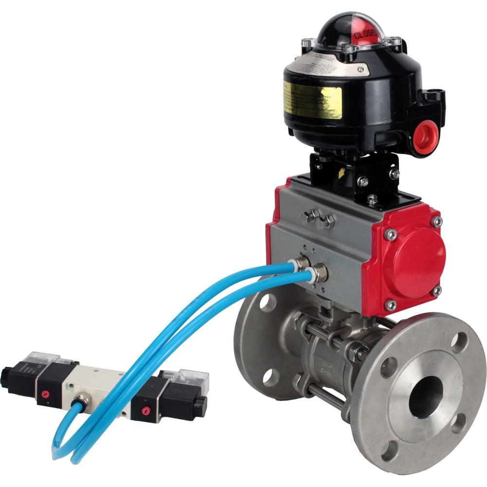 Изображение товара Кран DN.ru КШФПТ-ISO.304.180 Ду100 Ру16 с пневмоприводом