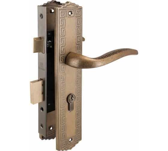 Изображение товара Врезной замок с ручками Аллюр ЗВ4-70.06 OB состаренная бронза 10173