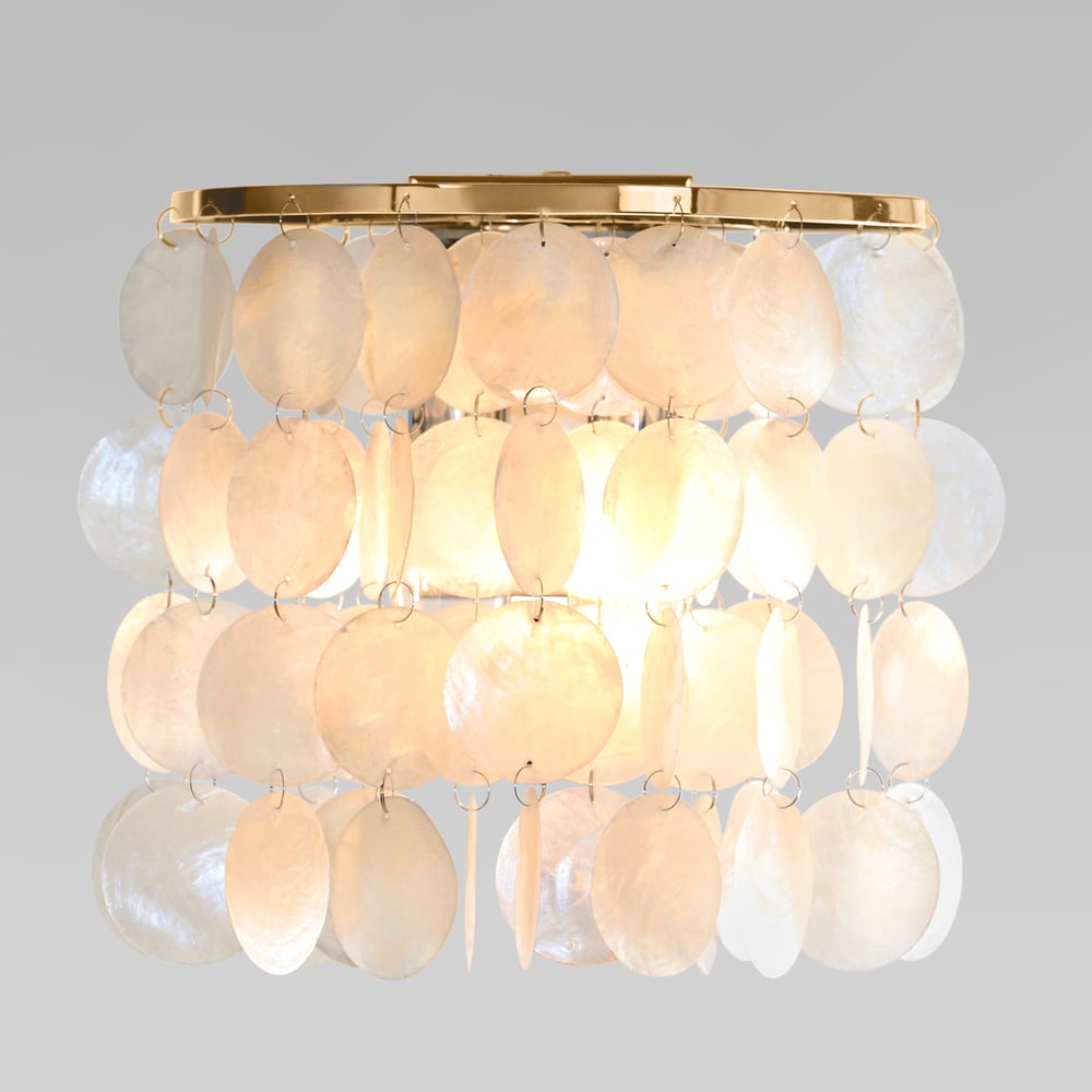 Изображение товара Бра Eurosvet Sandra 60084/2 с перламутровым плафоном, латунь, классика