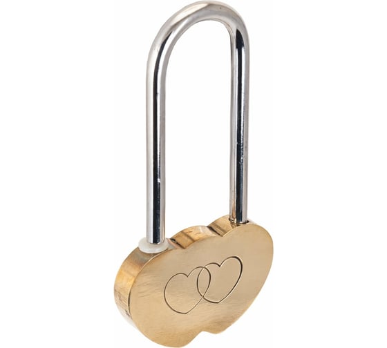 Изображение товара Навесной замок Аллюр (сувенирный; сердечко; латунь; 2 декоративных ключа) 1644