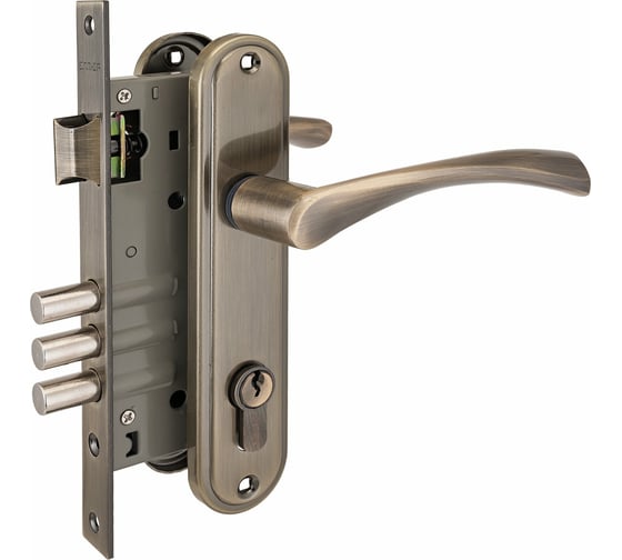 Изображение товара Врезной замок с ручками Аллюр 103/3 AB старая бронза 5961