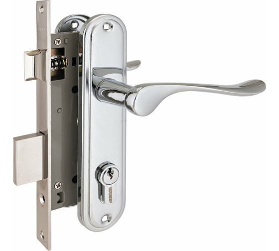 Изображение товара Врезной замок с ручками Аллюр 127/1 CP хром 1080